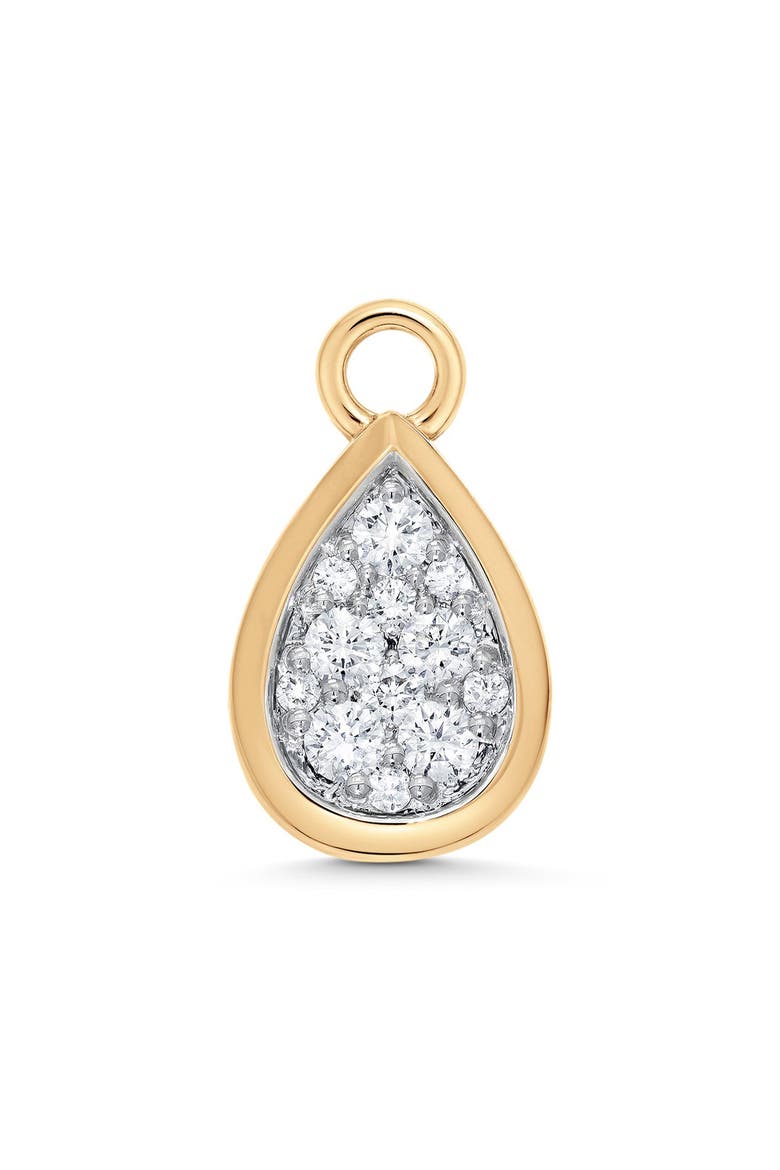 Pear Diamond Pendant Charm, Main, color, YELLOW GOLD