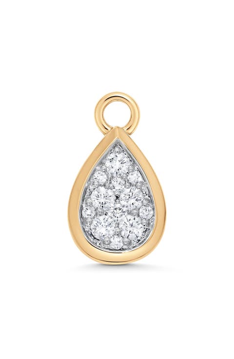 Pear Diamond Pendant Charm