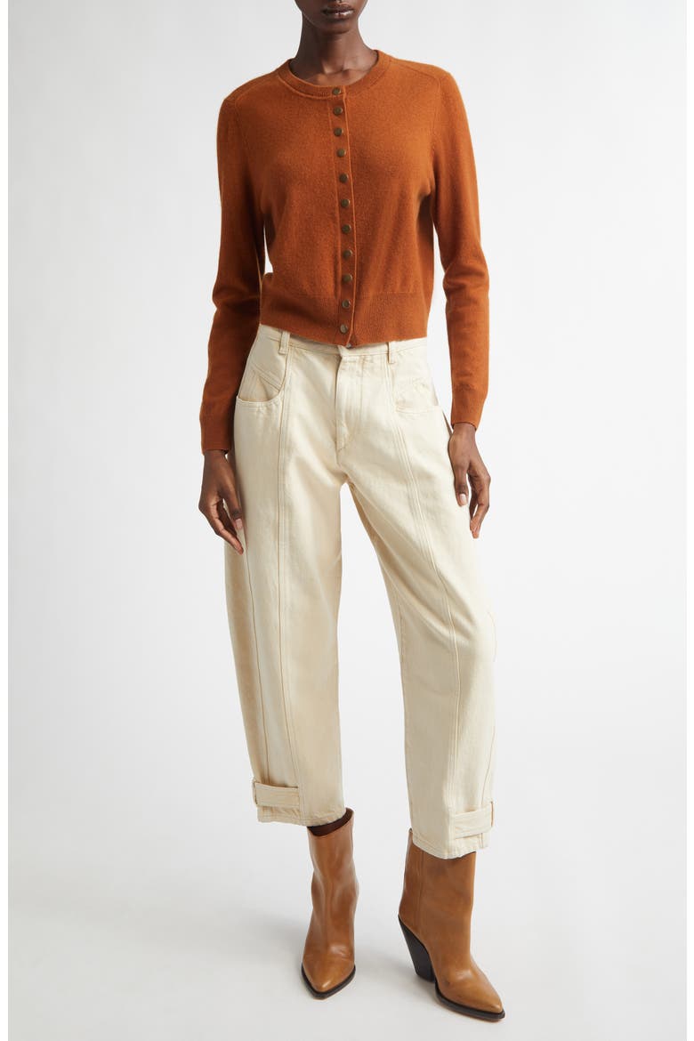 Idesia Merino Wool & Cashmere Cardigan, Alternate, color, CARAMEL