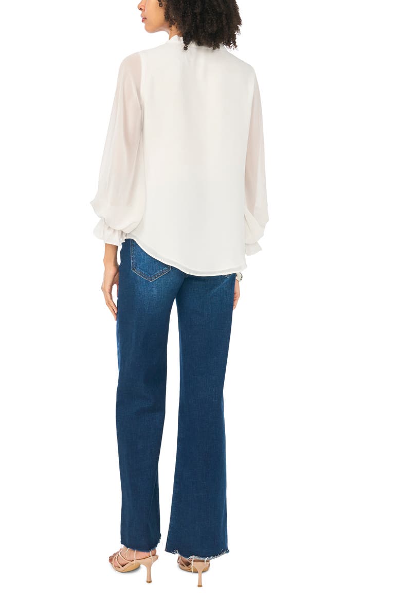 Split Neck Long Sleeve Top, Alternate, color, NEW IVORY