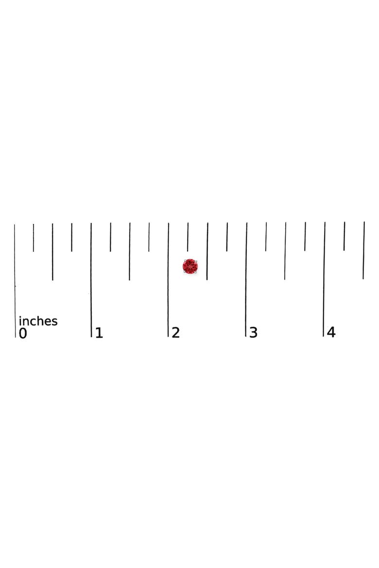 14K Gold 5X5MM Round Birthstone Solitaire Stud Earrings, Alternate, color, Red Ruby | White