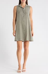 beachlunchlounge Two Pocket Sleeveless Shirtdress