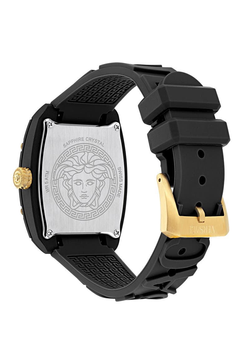 Dominus Ceramic Strap Watch, 44mm x 36mm, Alternate, color, BLACK