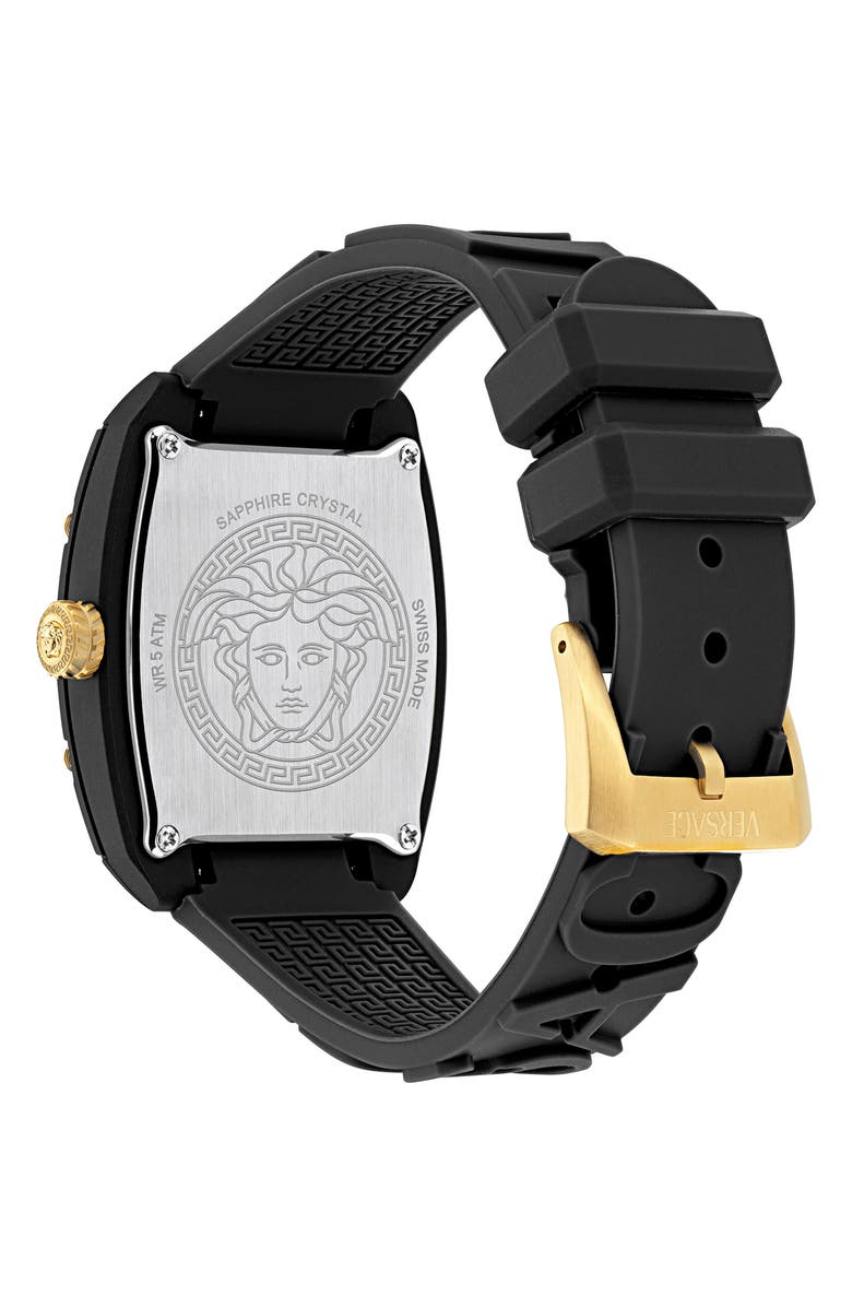 Versace Dominus Ceramic Strap Watch, 44mm x 36mm, Alternate, color, Black