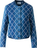 Akris punto Diamond Jacquard Crop Bomber Jacket