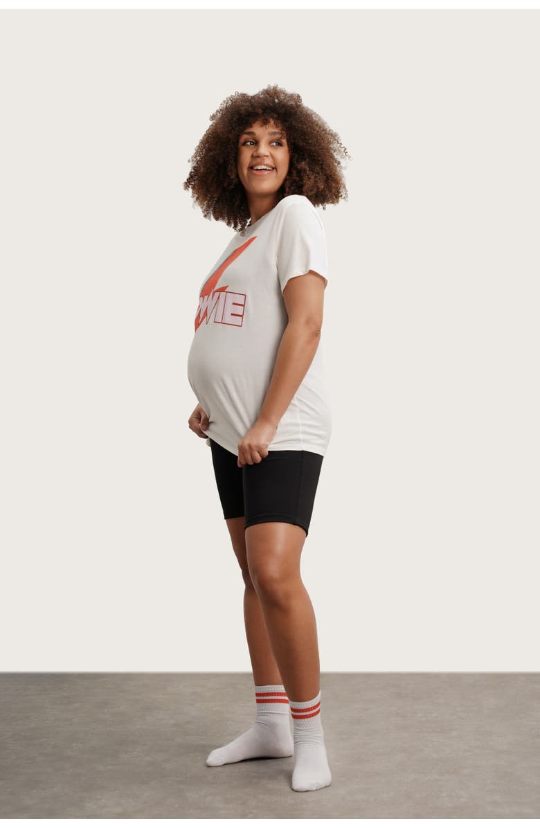 Nom Maternity The Groove Bowie Graphic Maternity Tee, Alternate, color, White