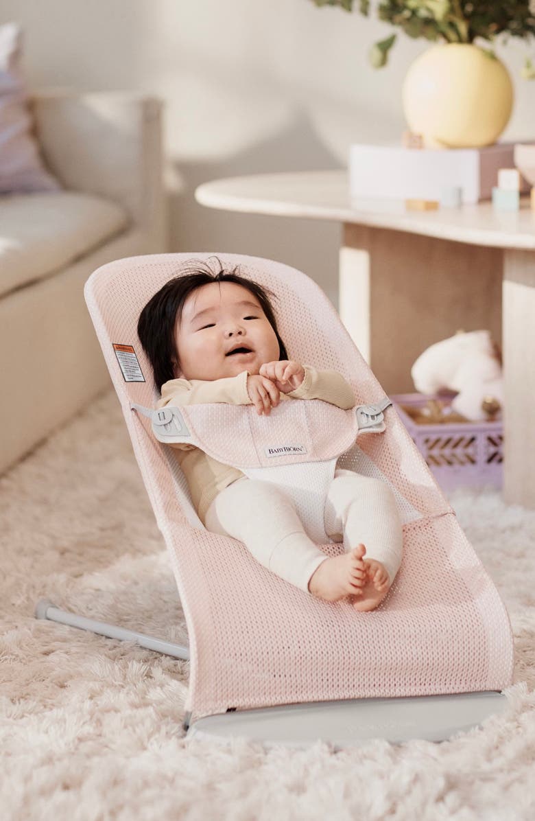 BabyBjörn Bouncer Balance Soft Convertible Mesh Baby Bouncer, Alternate, color, Pearly Pink/White