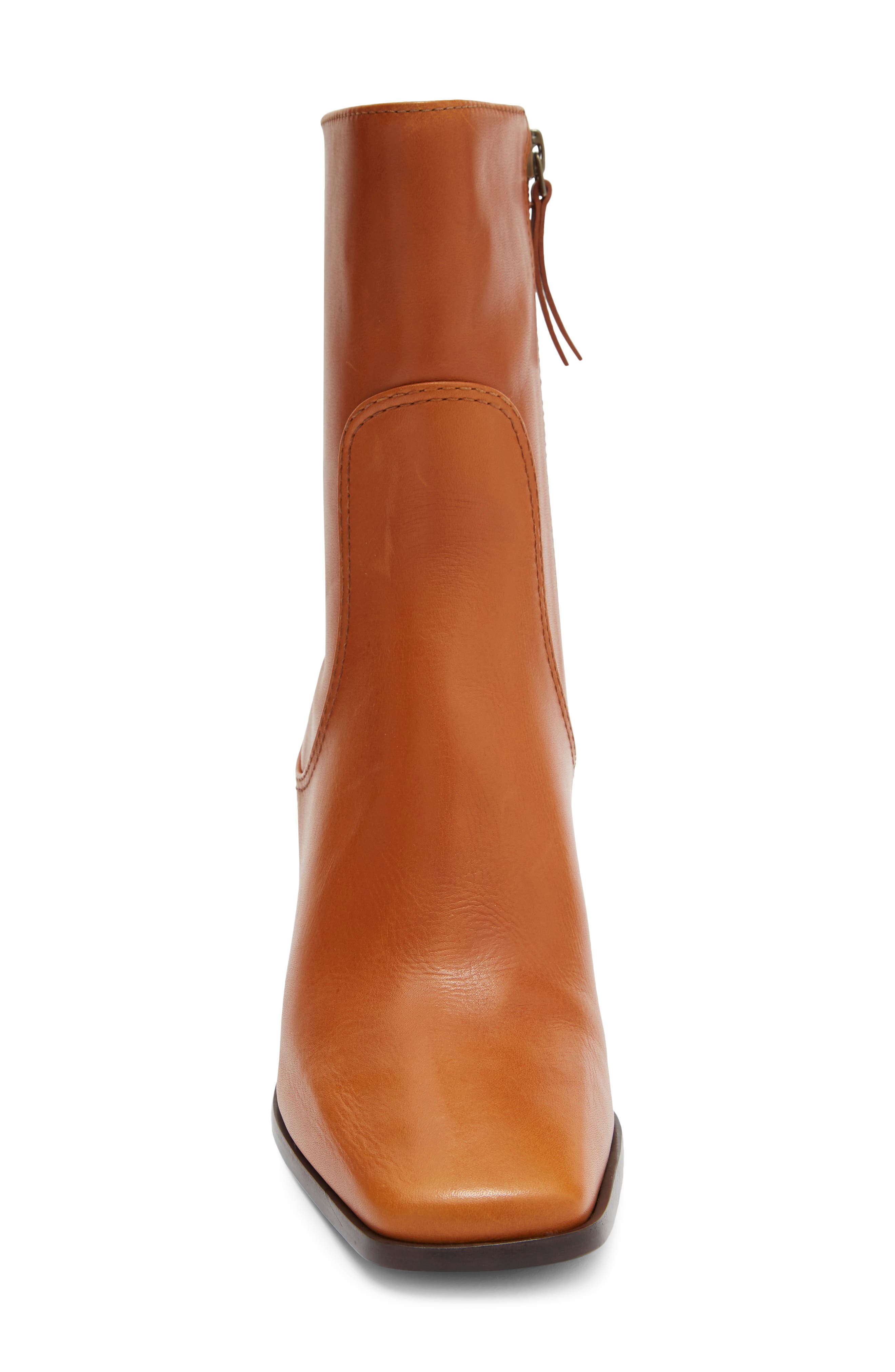 Claudette Leather Ankle Bootie, Alternate, color, WHISKEY LEATHER