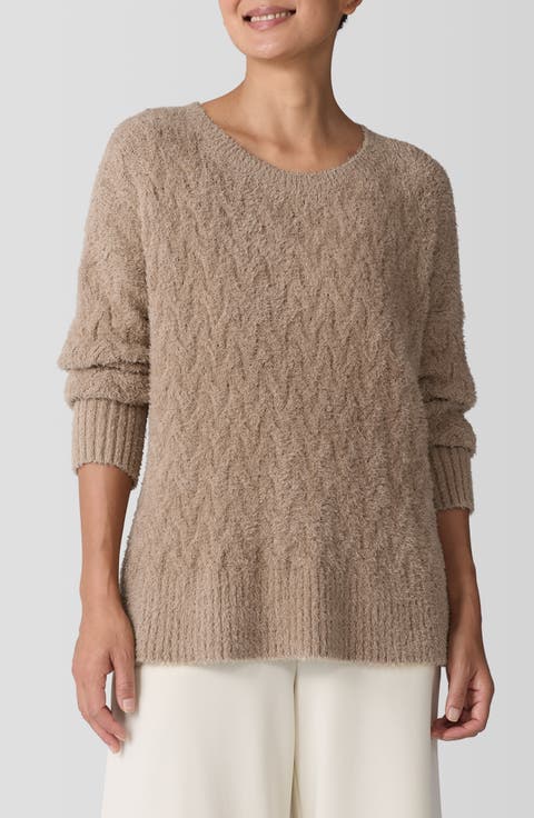 Crewneck Organic Cotton Bouclé Sweater