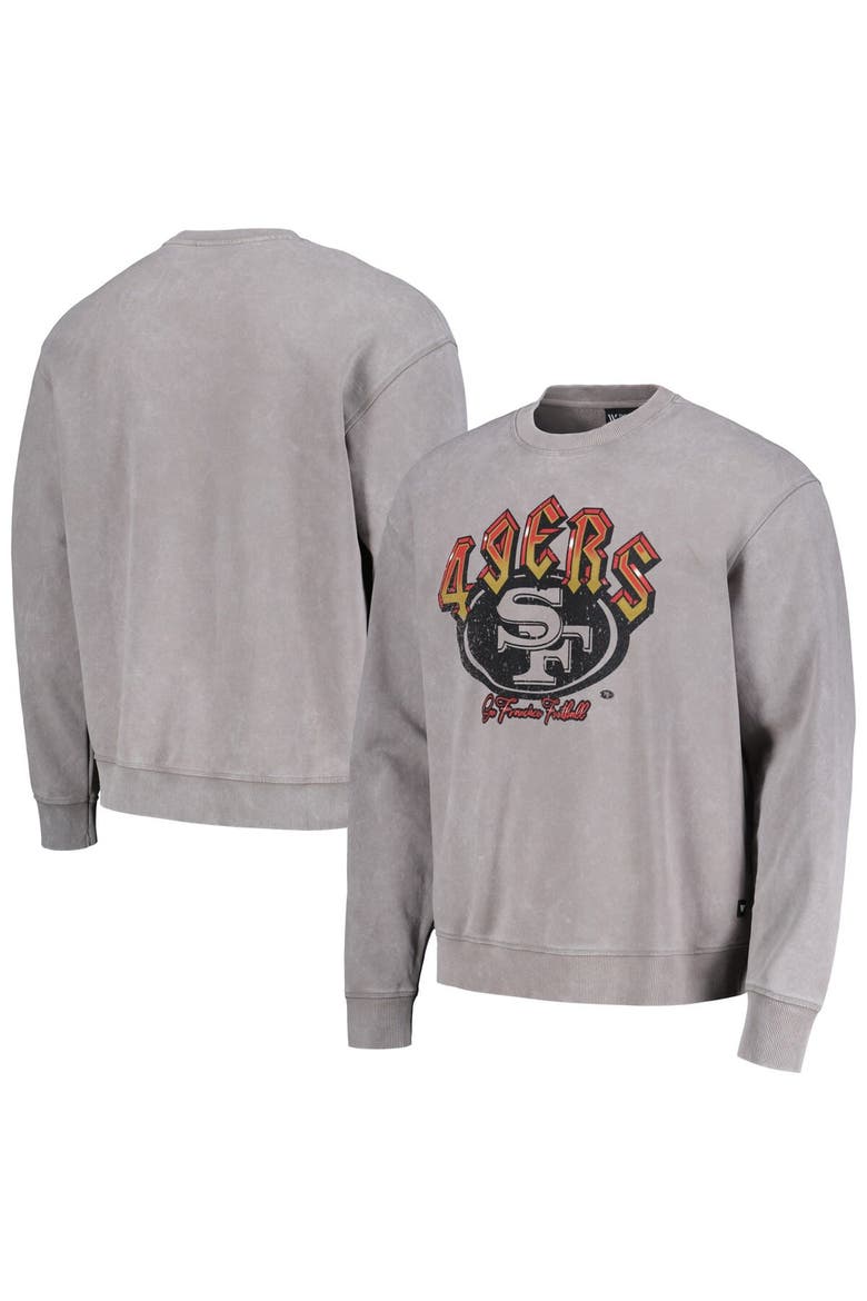 Unisex The Wild Collective Gray San Francisco 49ers Distressed Pullover Sweatshirt, Main, color, Gray