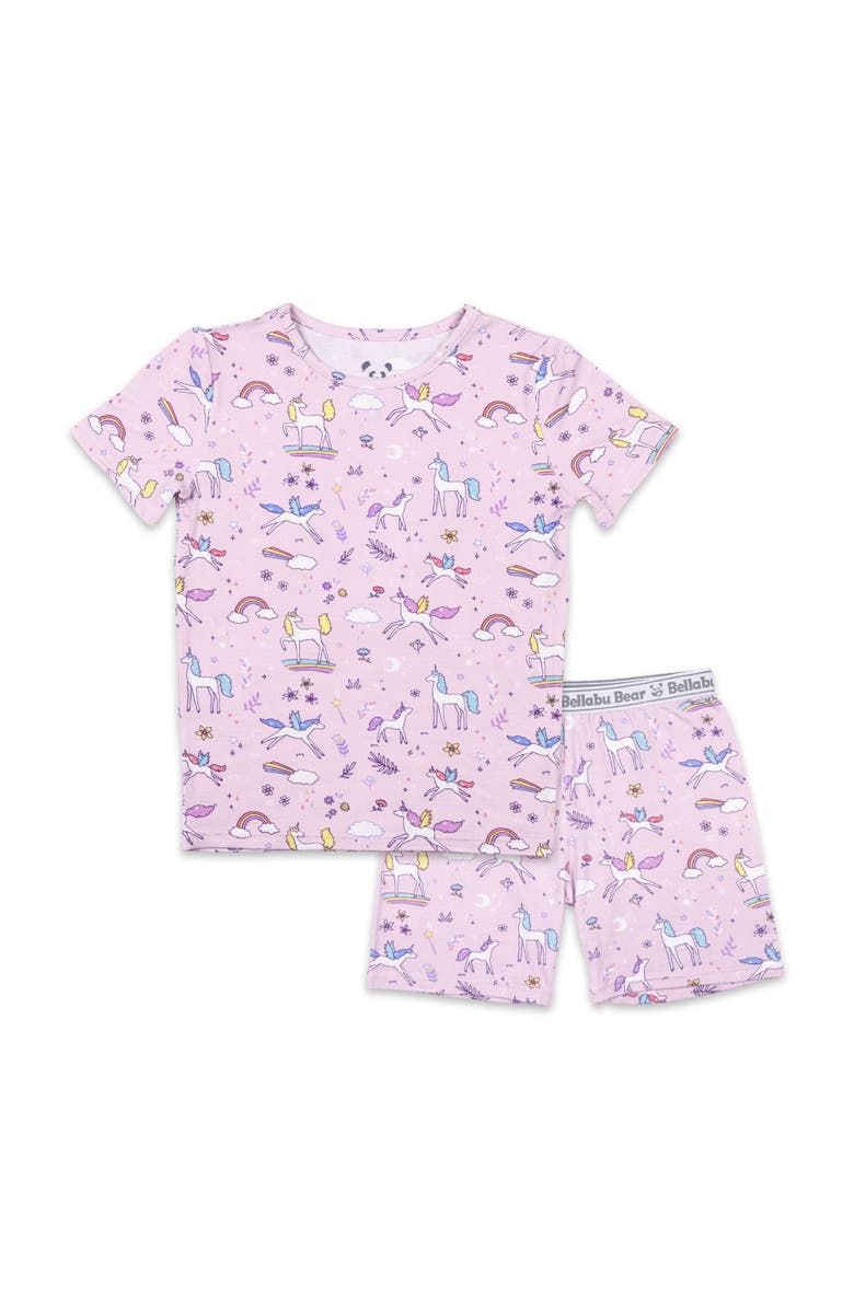 Bellabu Bear Enchanted Unicorn Kids 2-Piece Short Sleeve & Shorts Pajama Set, Main, color, Enchanted Unicorn