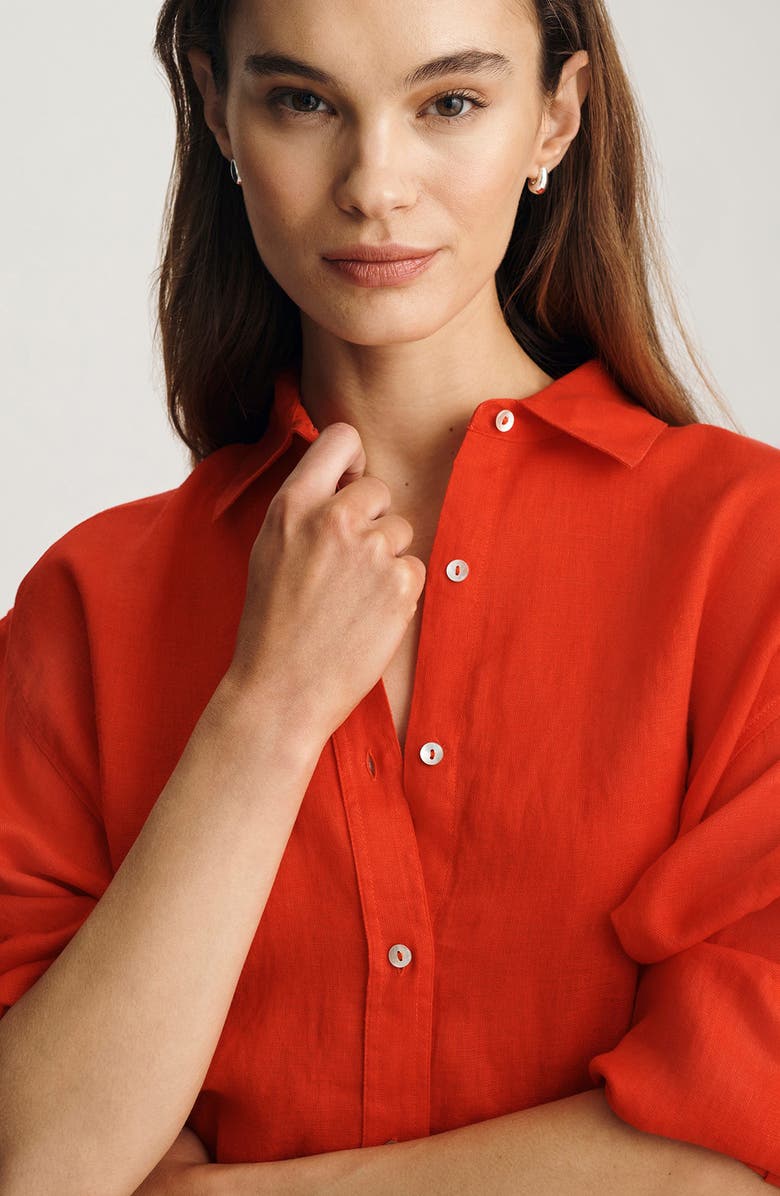 Mavi Jeans Relaxed Fit Linen Button-Up Shirt, Alternate, color,