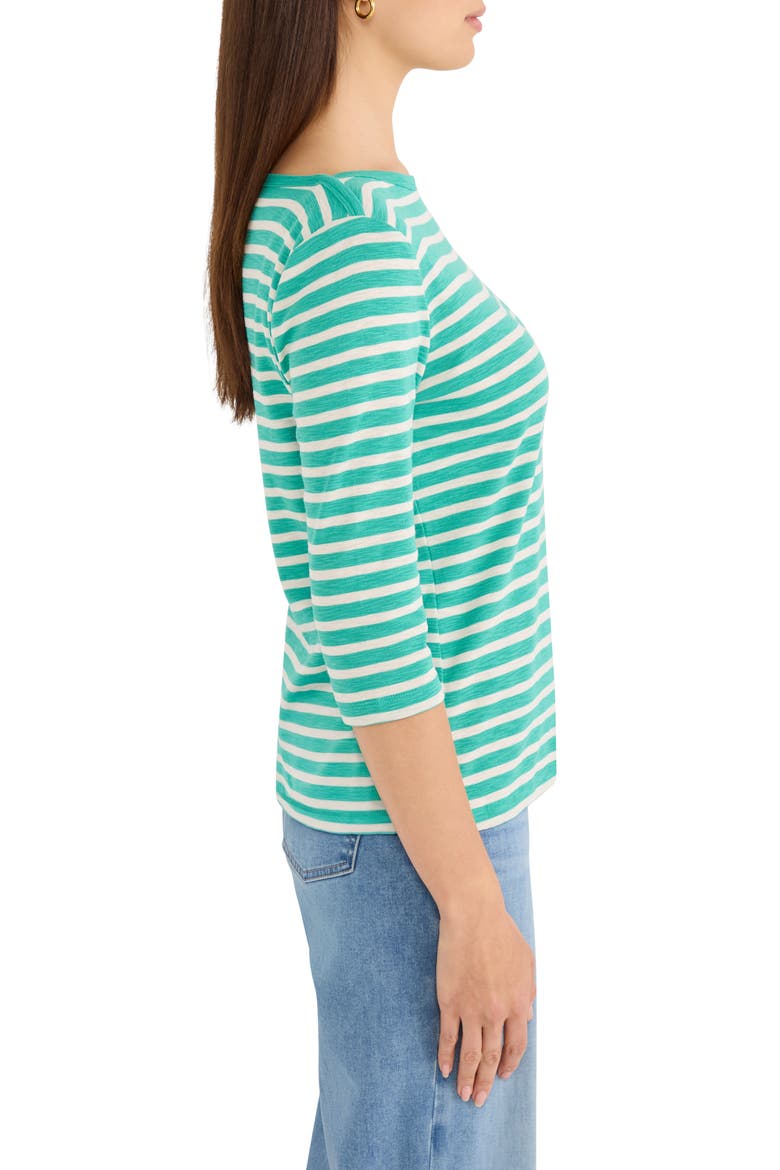 Stripe Boat Neck T-Shirt, Alternate, color, GREEN MULTI
