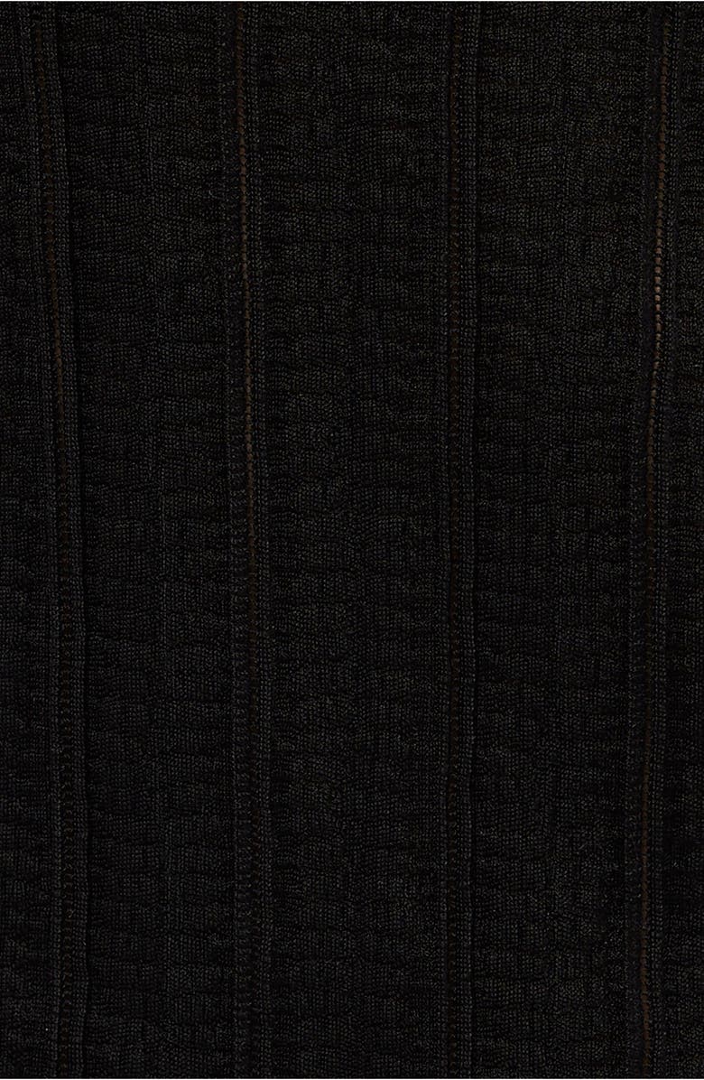 Free People Don't Blame Me Sheer Lace Sleeve Rib Top, Alternate, color, Black Combo