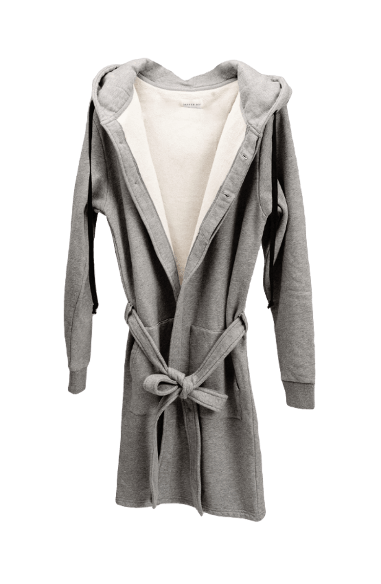 Dapper Boi Grey Melange DB Hoodie Robe, Main, color, 
