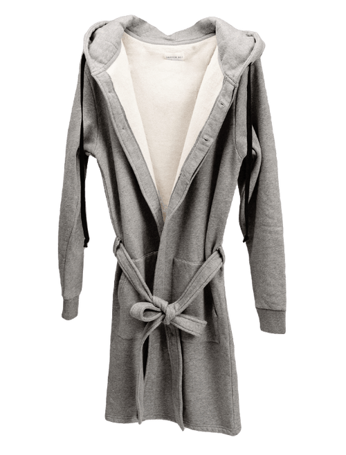 Dapper Boi Grey Melange Db Hoodie Robe In Grey Melange