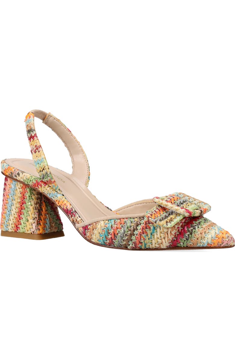 Pelle Moda Imia Slingback Pointed Toe Pump, Main, color, Beige Multi