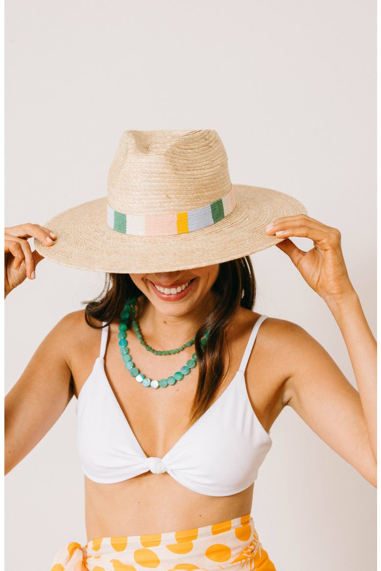 Clara Palm Straw Sun Hat, Alternate, color, NATURAL