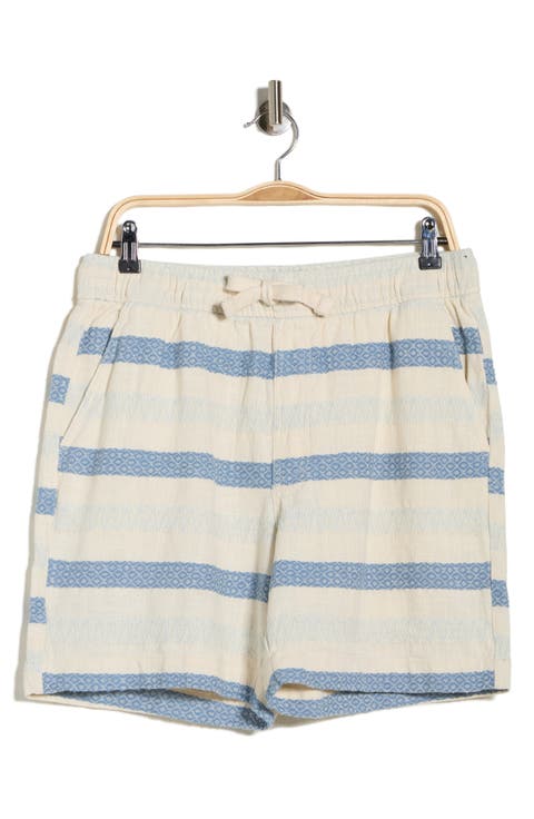 Dobby Stripe Drawstring Shorts