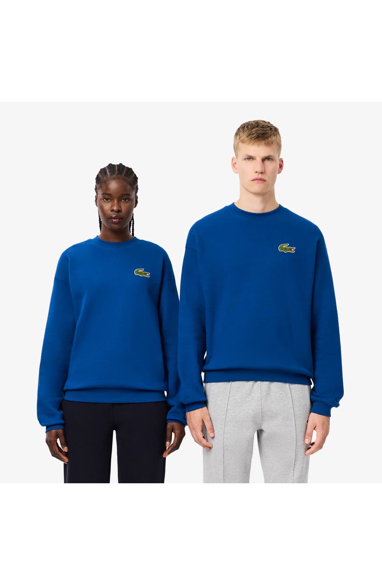 Lacoste Loose Fit Cotton French Terry Sweatshirt, Alternate, color, Globe