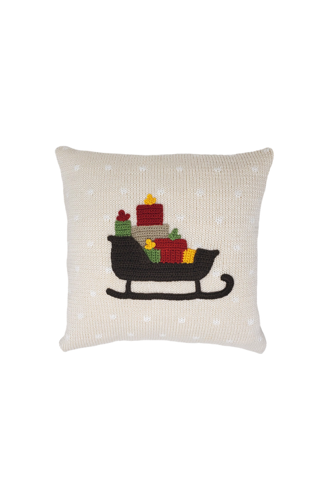 10" Holiday Sleigh Pillow