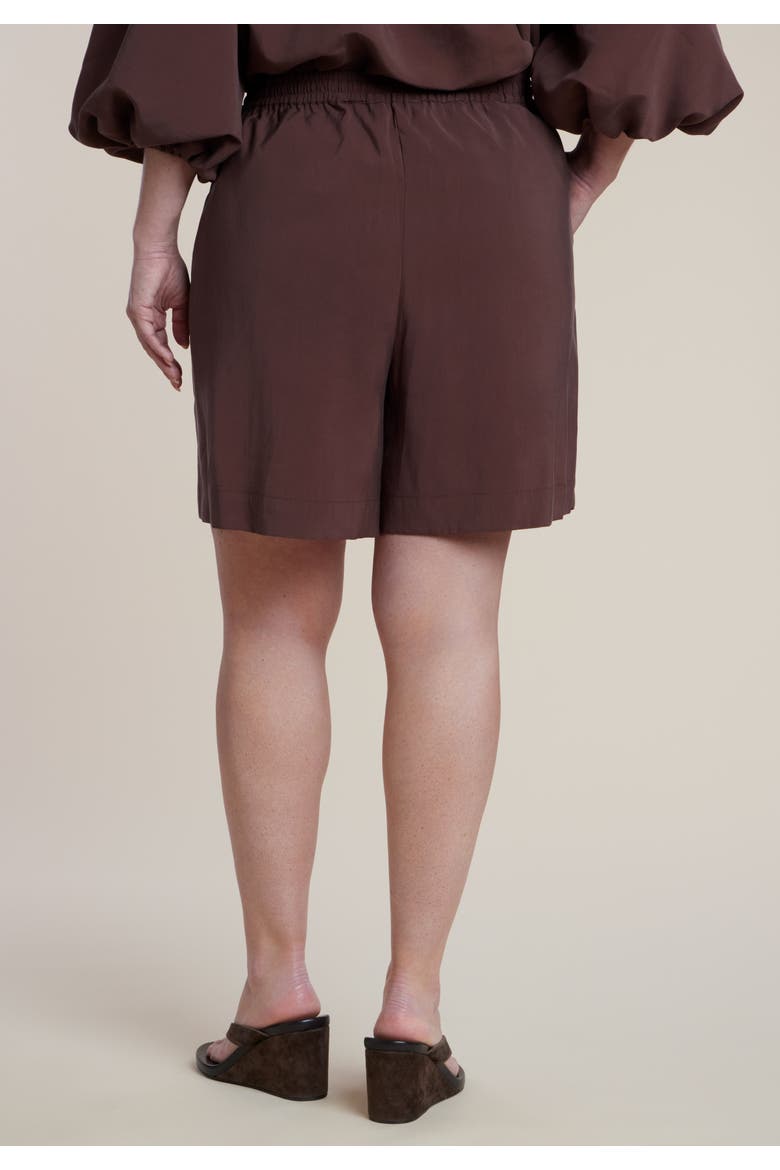 Peached Fabric Pull On Short, Alternate, color, HOT FUDGE