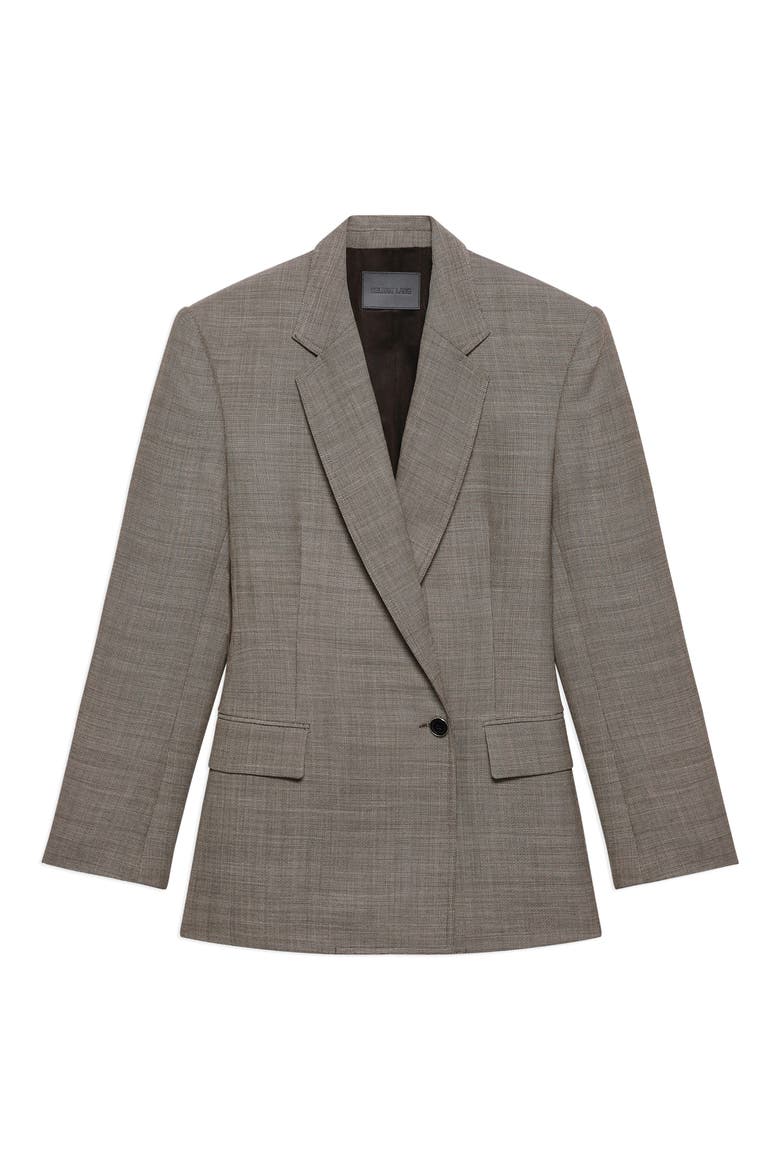 Sculptural One-Button Blazer, Alternate, color, BEIGE MELANGE
