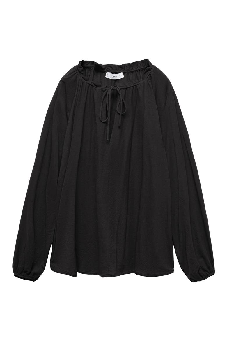 Puff Sleeve Shirt, Alternate, color, BLACK