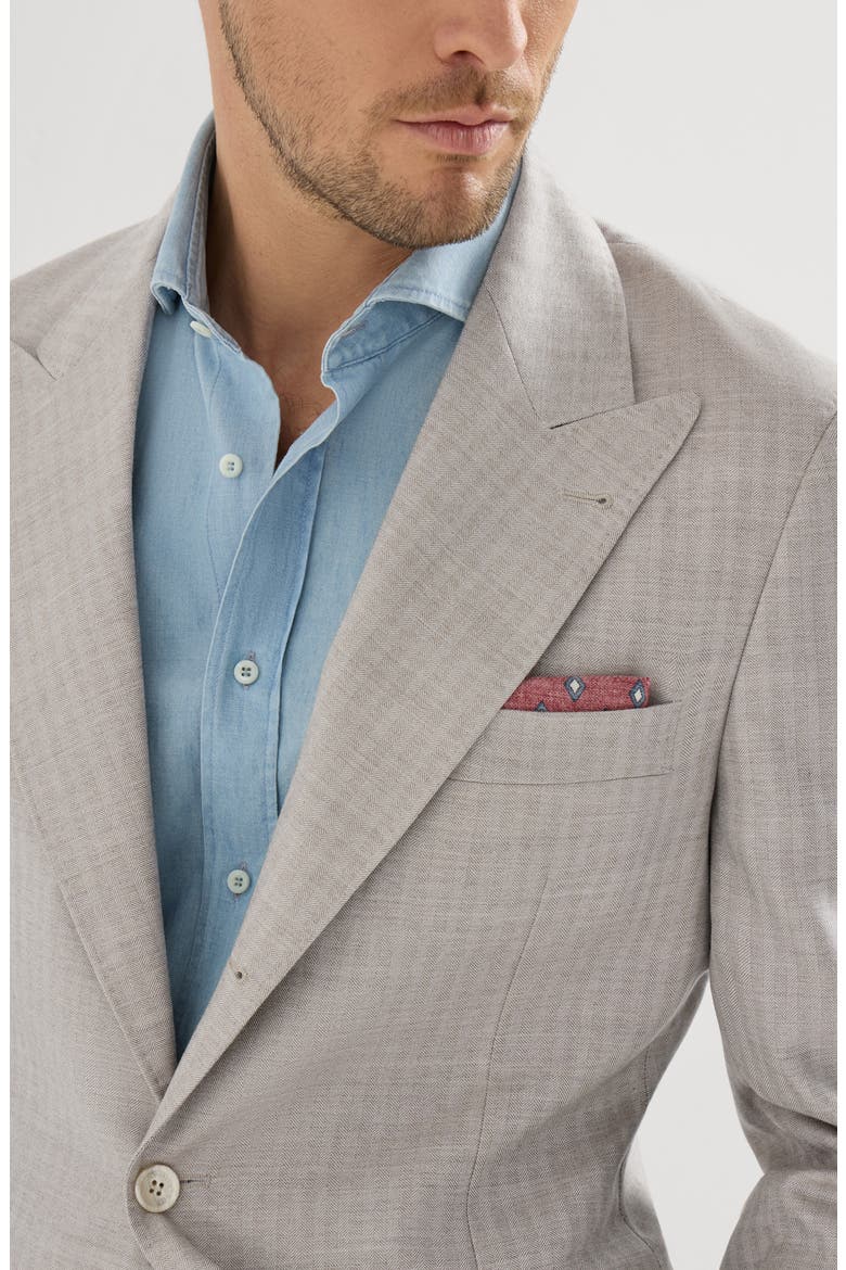 Chevron deconstructed blazer, Alternate, color, Light Grey
