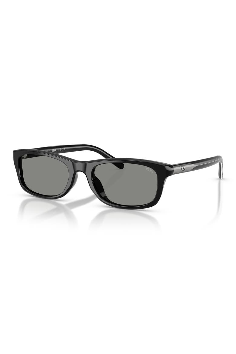 DL2018U 54mm Rectangular Sunglasses, Alternate, color, BLACK / GREY