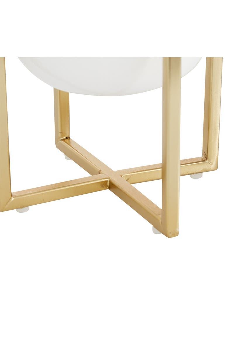 White Metal Contemporary Planter with Removable Stand - Set of 2, Alternate, color, WHITE