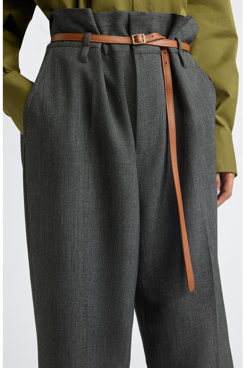 High Waist Wide Leg Trousers, Alternate, color, MELANGE BLACK / WHITE