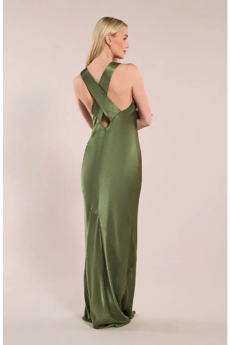Paris Cross Back Dress, Alternate, color, Olive Green
