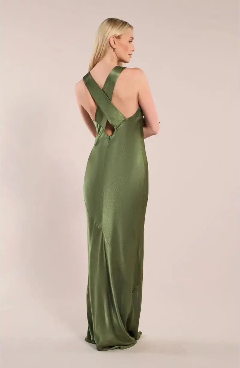 Rewritten Paris Cross Back Dress, Alternate, color, Olive Green