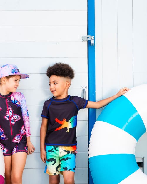 Deux Par Deux Little Boy's Printed Boardshorts Multicolored Crocodile In Multicolored Crocodile