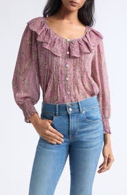 Veronica Beard Hewitts Ruffle Pintuck Shirt