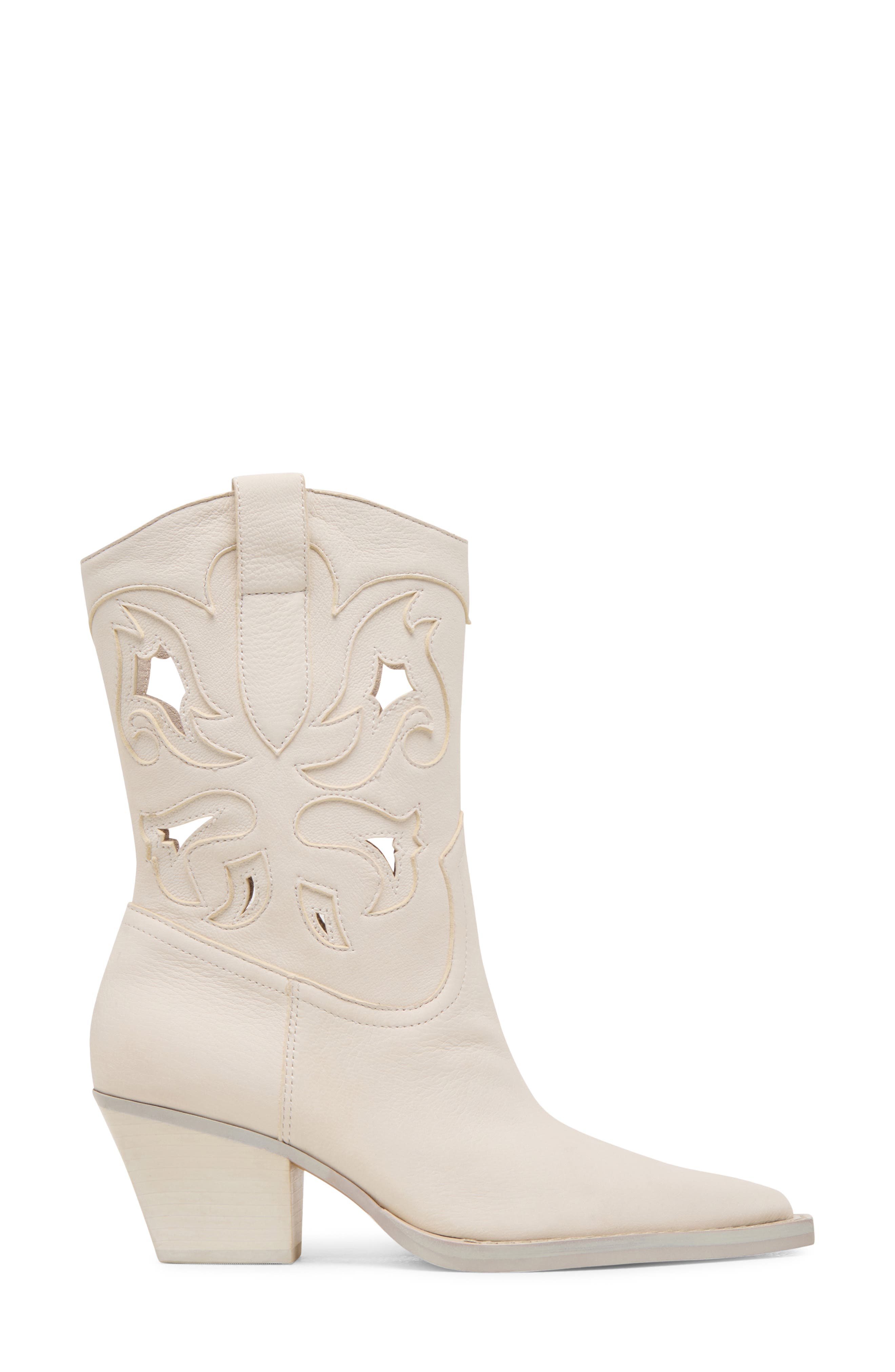 Dolce Vita Ravena Cutout Western Boot, Alternate, color, Off White Nubuck
