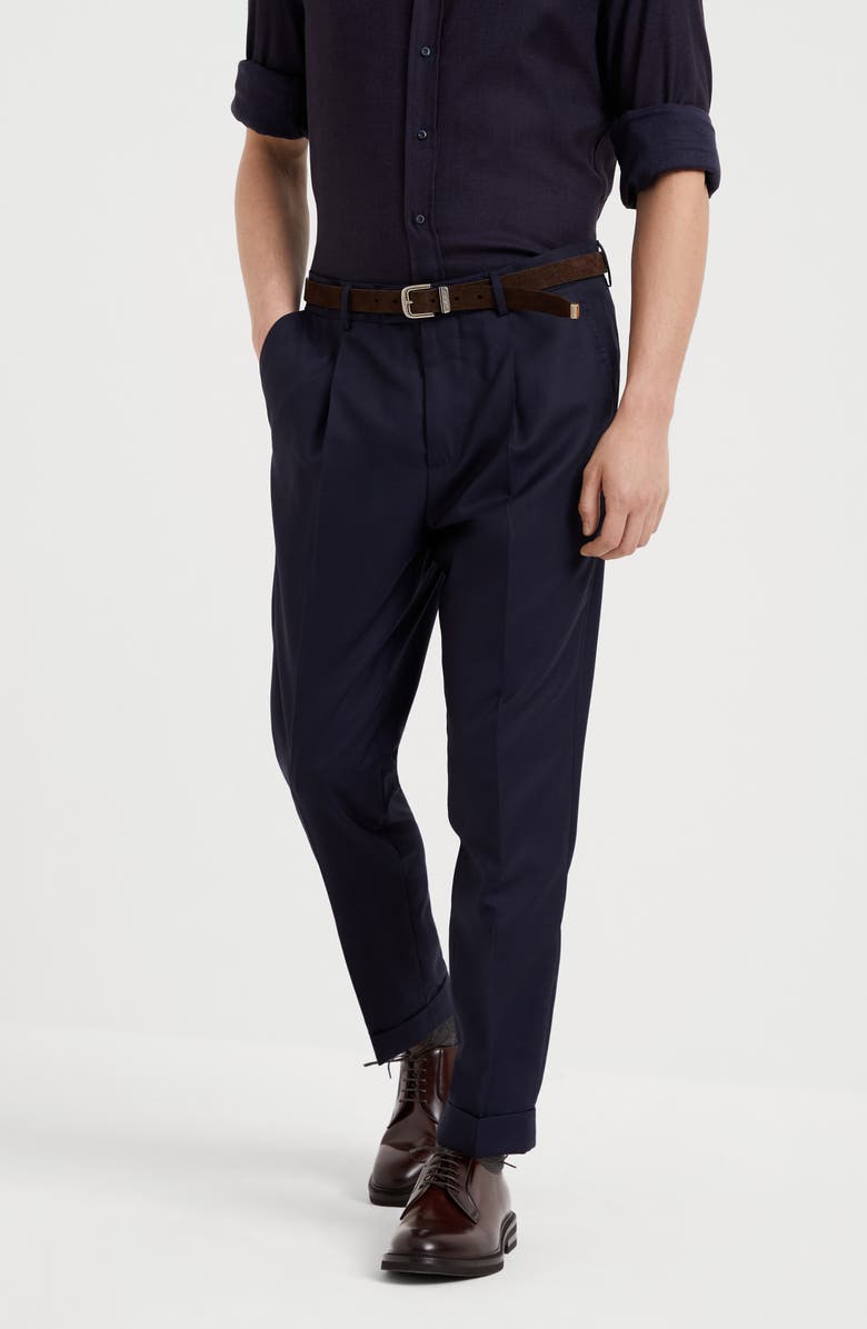 Brunello Cucinelli Hopsack trousers, Alternate, color, Blue