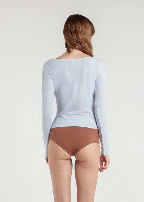 Skin Dreamy Longsleeve Henley In Fog Grey