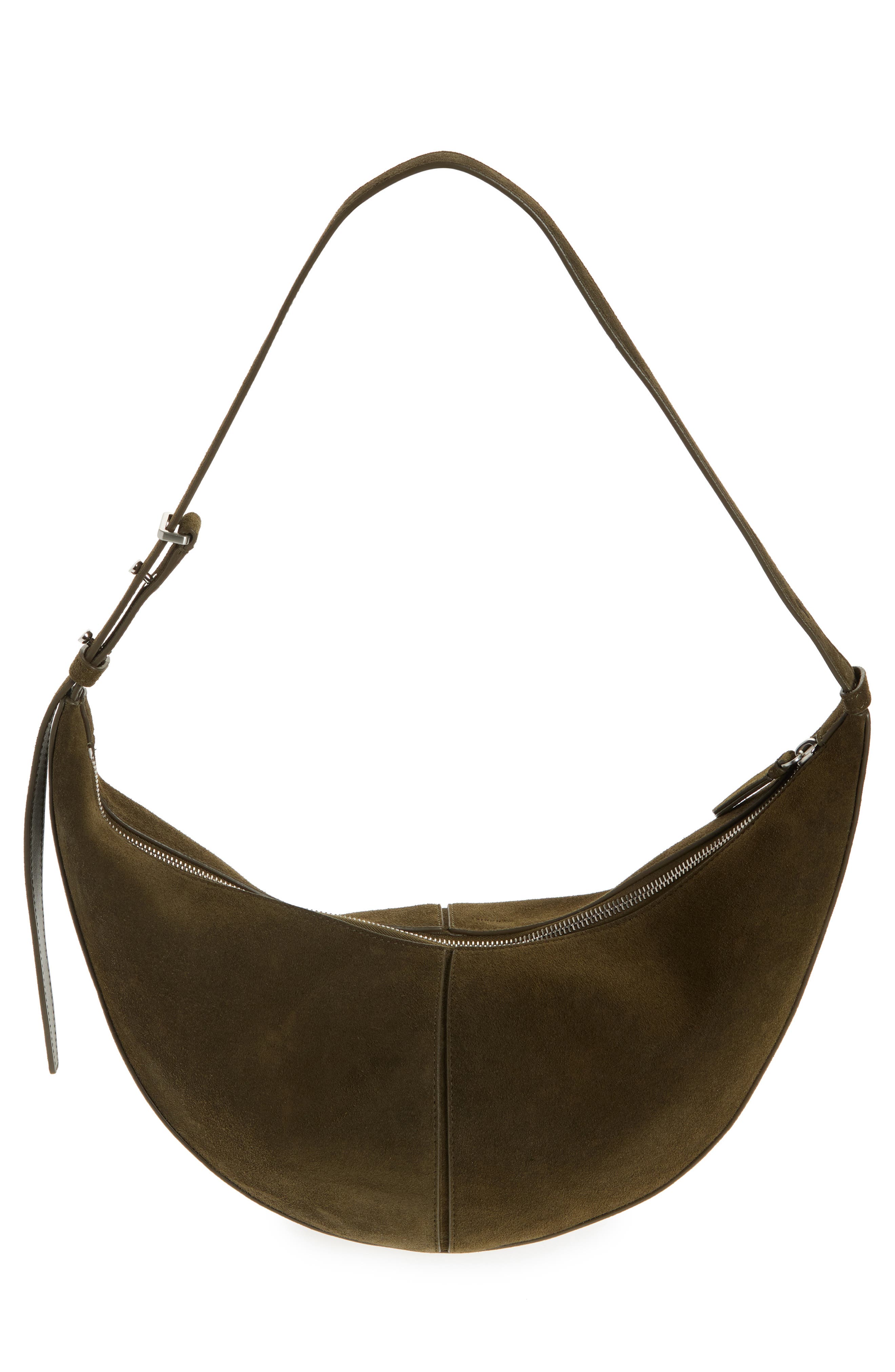 Slide Suede Hobo Bag, Alternate, color, OLIVE