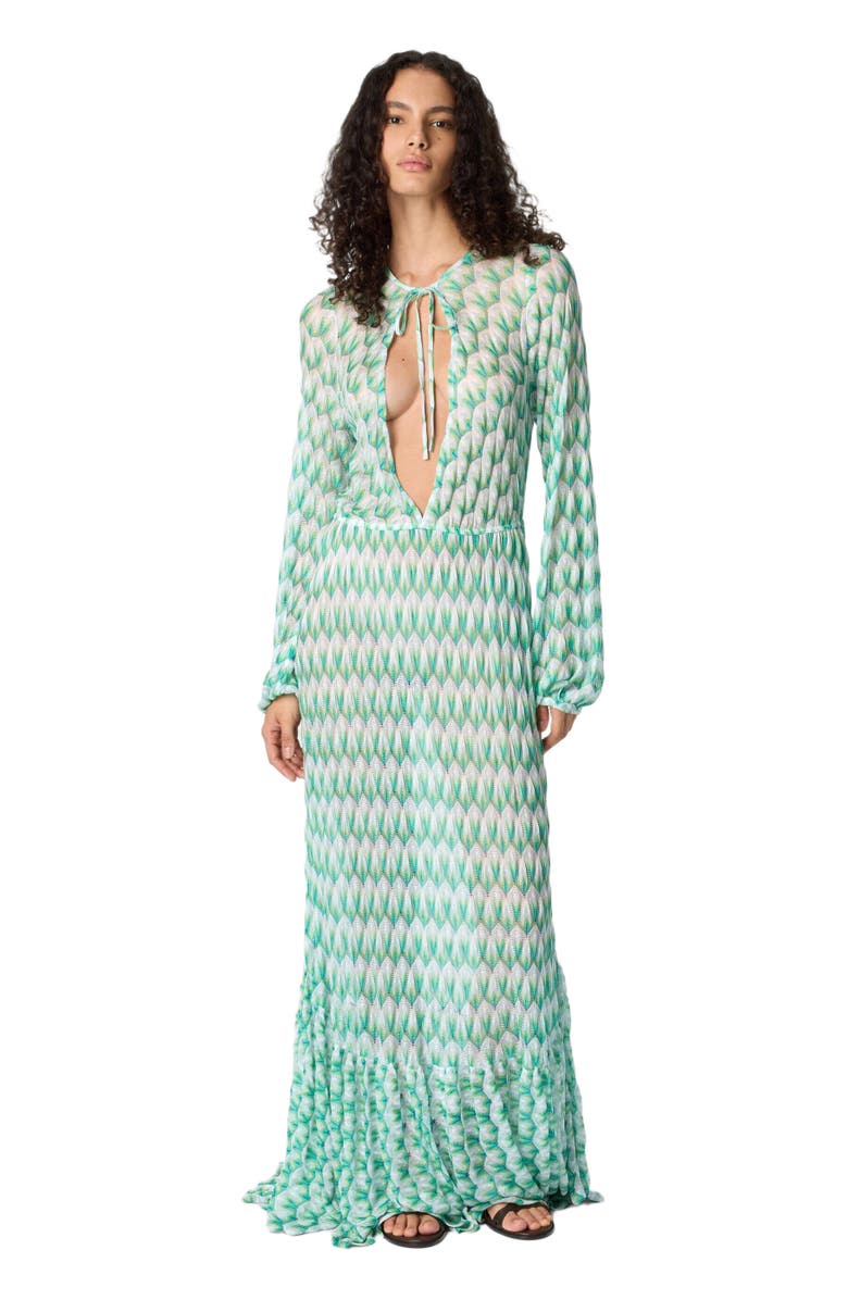 Missoni Cover-up In Viscose With Floral Pattern And Long Sleeves, Main, color, Multicoloured