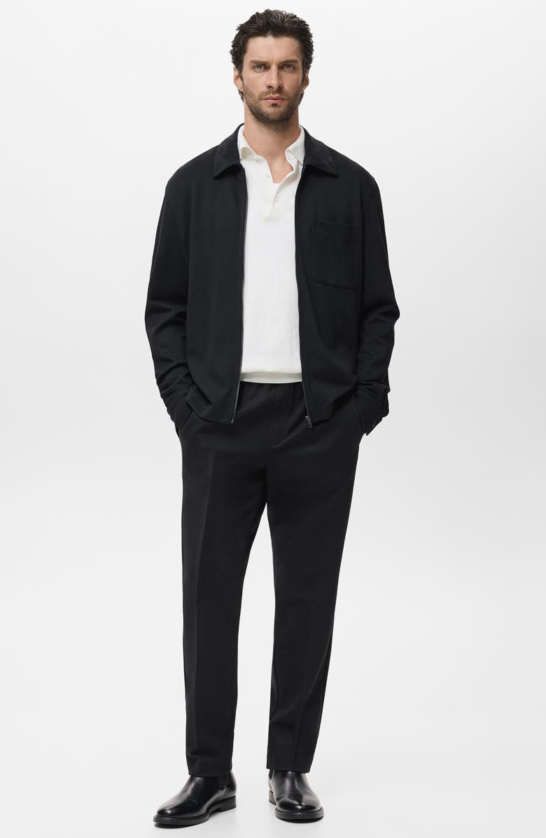 MANGO Zip-Up Sweatshirt, Alternate, color, Black