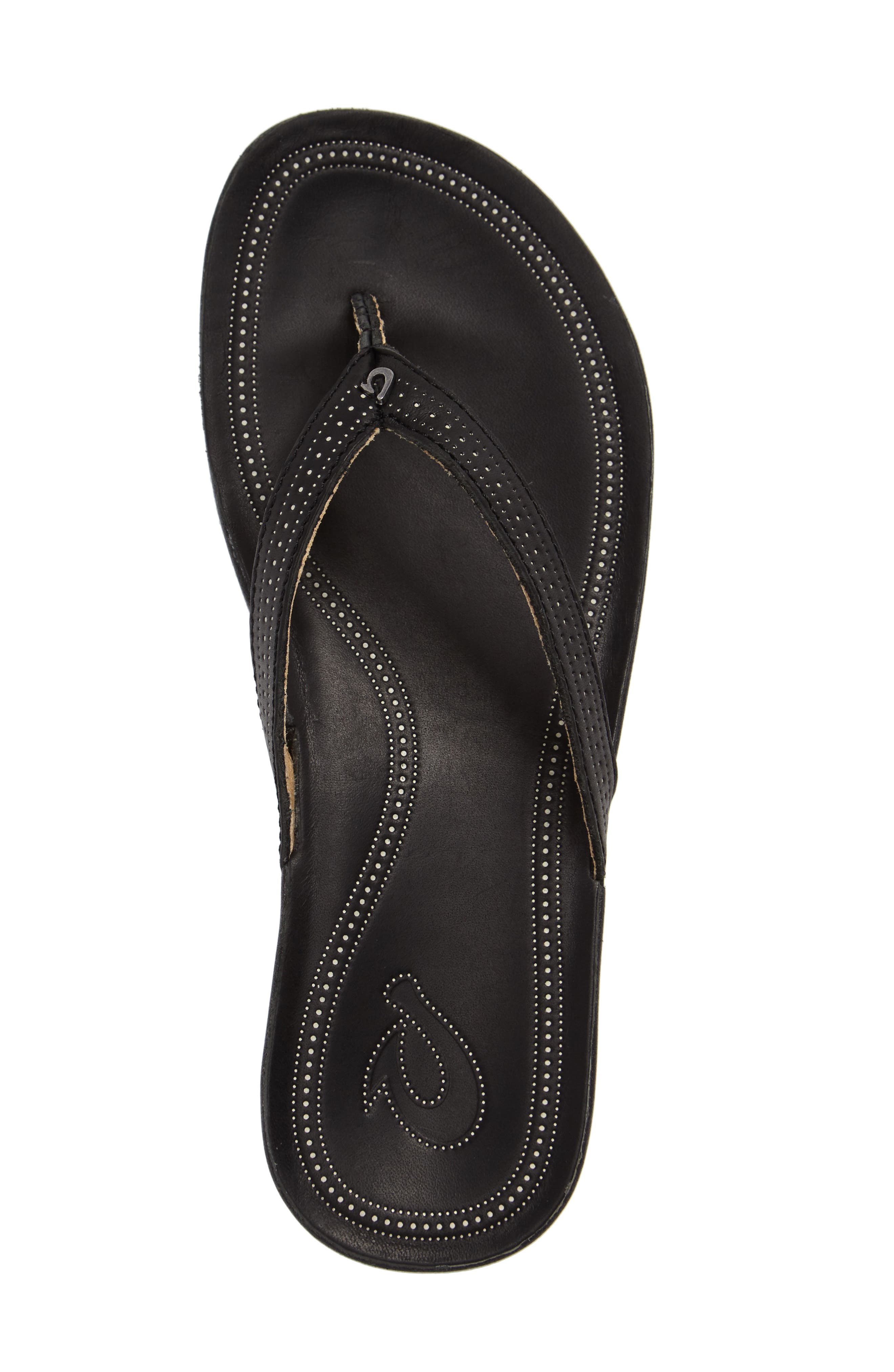 Ola Flip Flop, Alternate, color, BLACK LEATHER