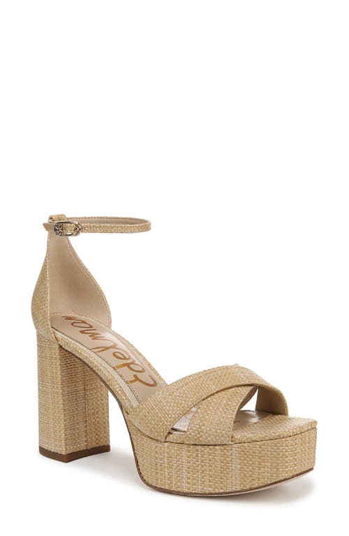 Sam Edelman Jullian Ankle Strap Platform Sandal In Bleached Beechwood