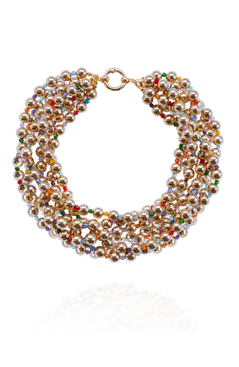 Saulė Label Ilka Necklace Stack, Main, color, Gold Gumdrops