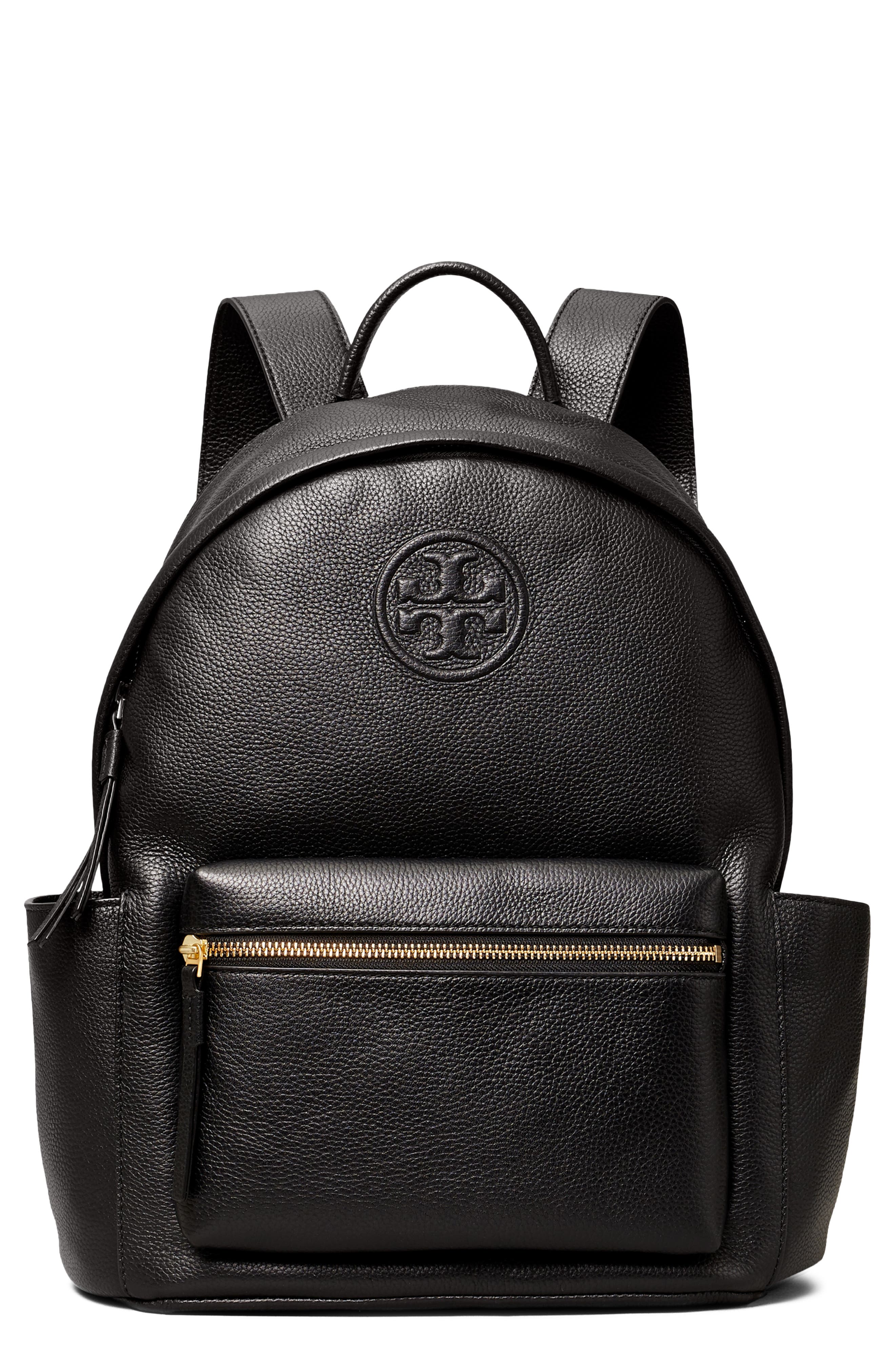 Tory Burch Perry Bombe Leather Backpack, Main, color, 