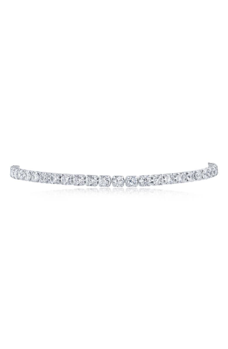 CZ by Kenneth Jay Lane Cubic Zirconia Slider Bead Bracelet, Alternate, color, Clear/Silver