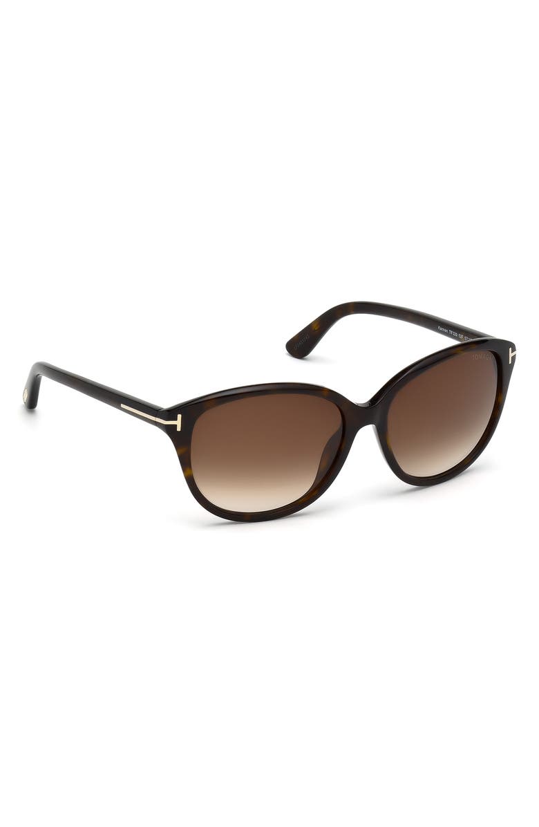 TOM FORD 57mm Gradient Square Sunglasses, Alternate, color, Havana/ Brown