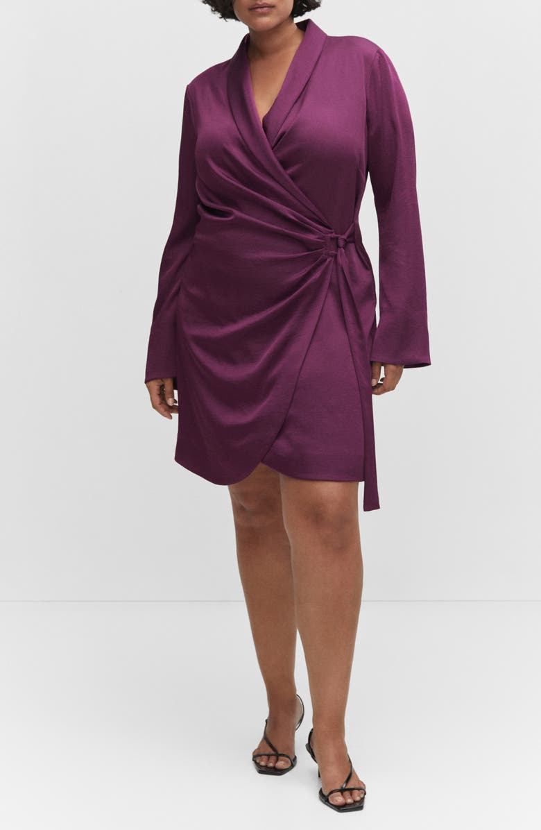 MANGO Florence Long Sleeve Wrap Dress, Alternate, color, 