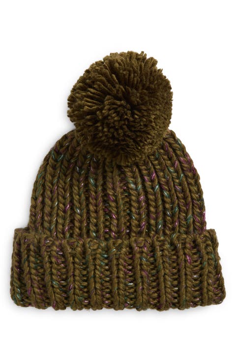 Metallic Pompom Beanie